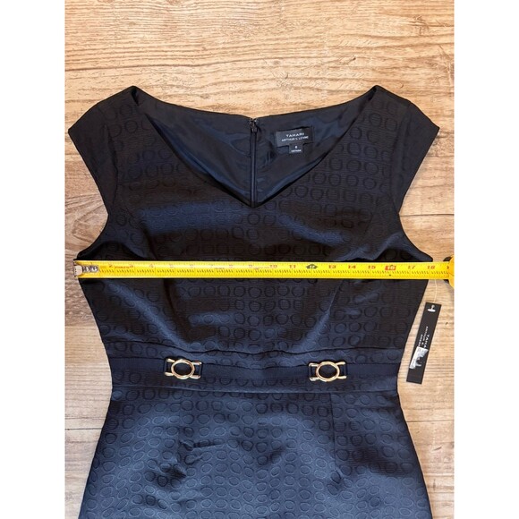 Tahari ASL Dress Black Sleeveless Textured Lined Size 8 NWT - Picture 4 of 5